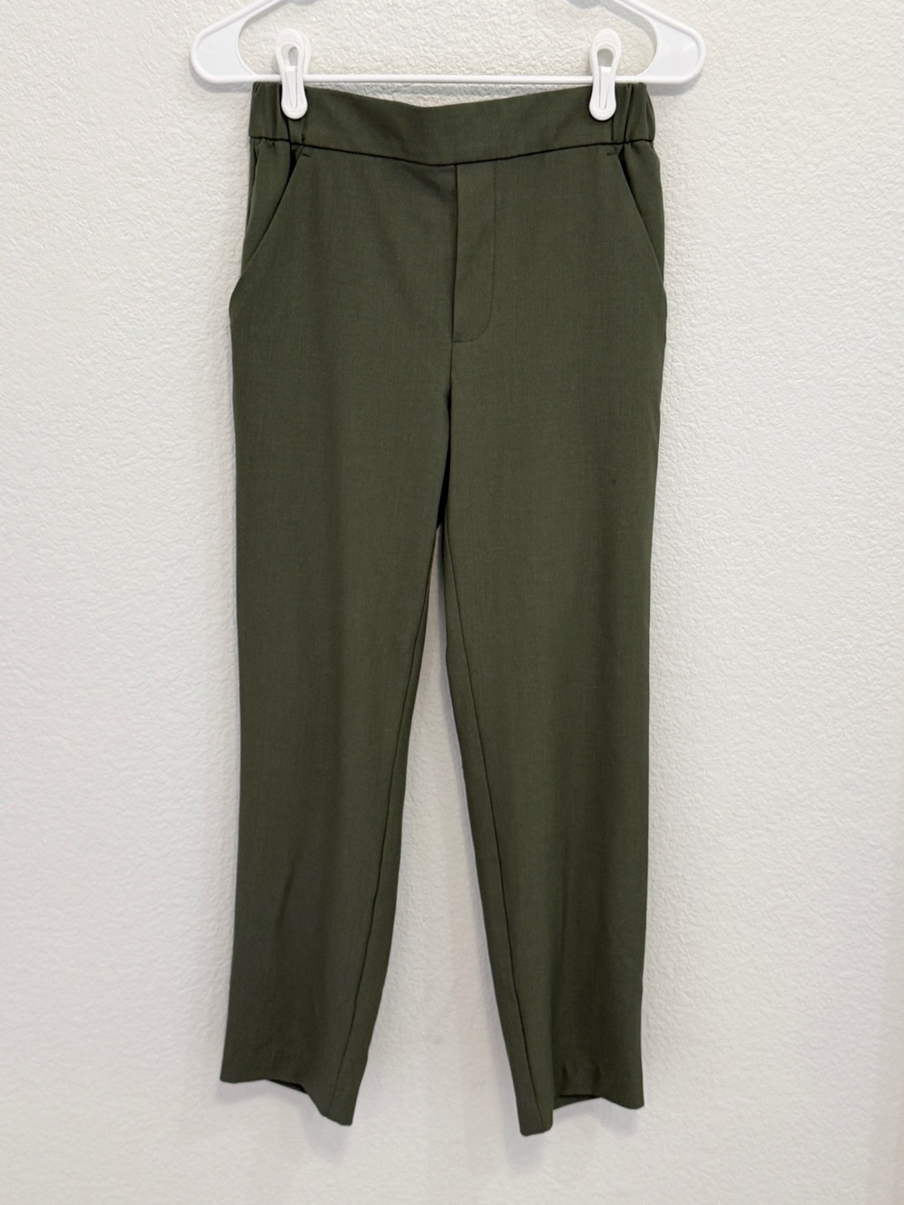 Gap Olive Green Elastic Back‎ Pull On Trousers Pants XS Stretch Dress Slacks